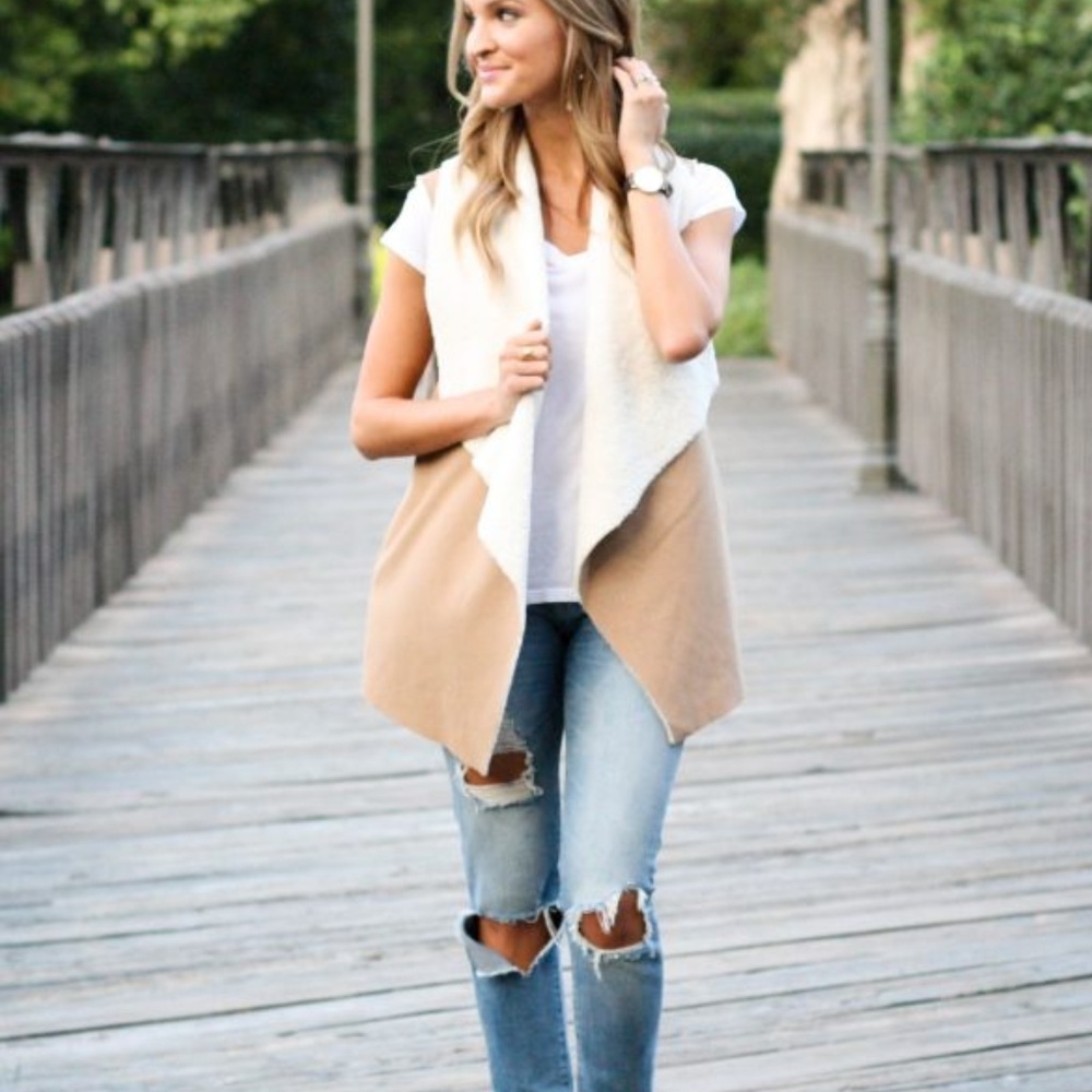 Splendid tan Sherpa vest